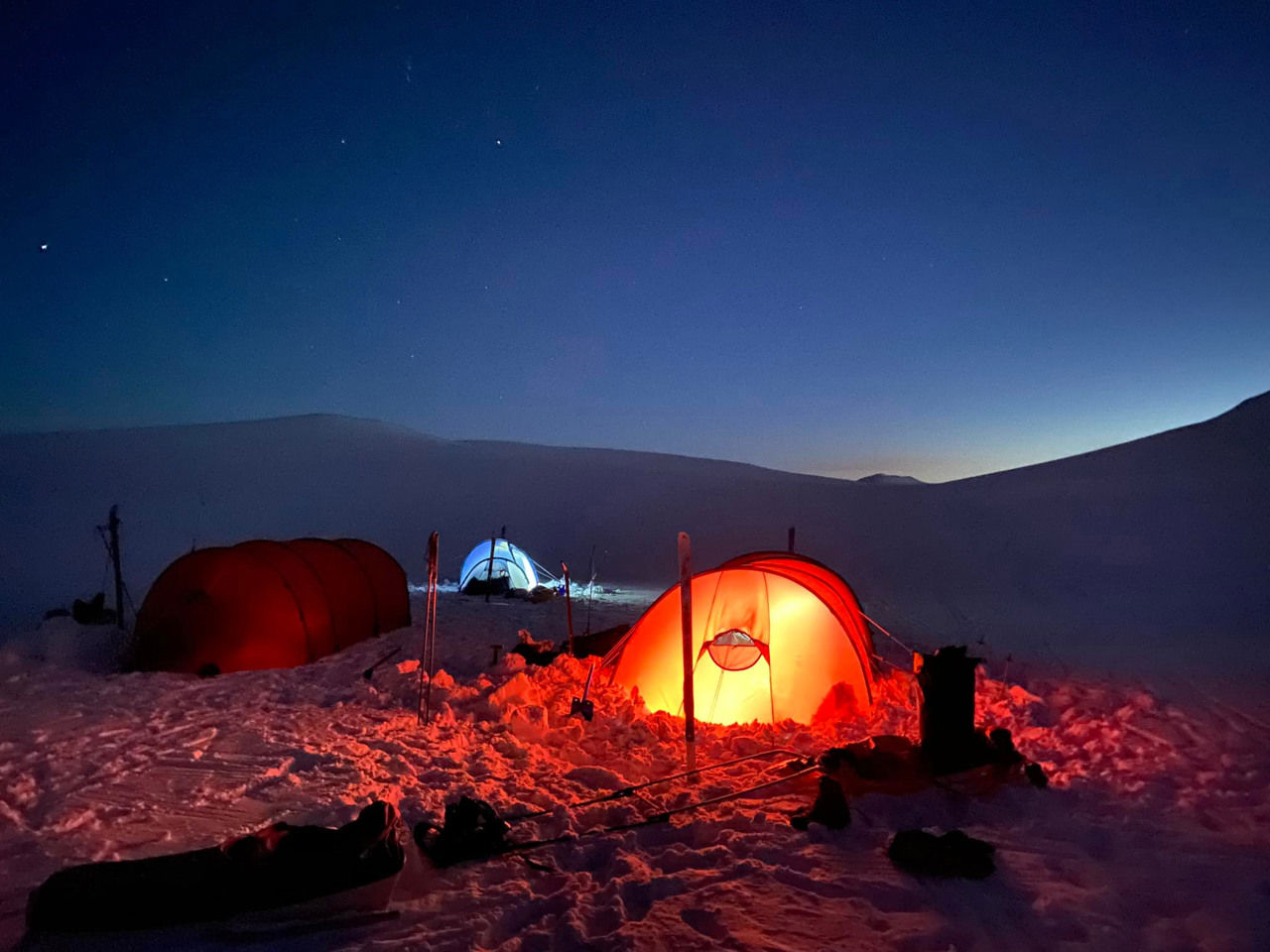 Telting på Hardangervidda.